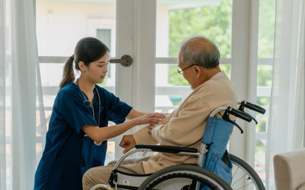 Nursing care for the elderly at home.